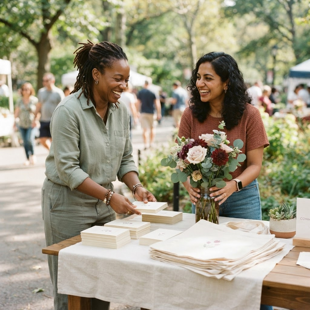 Concept image of women preparing a Tuly community table.